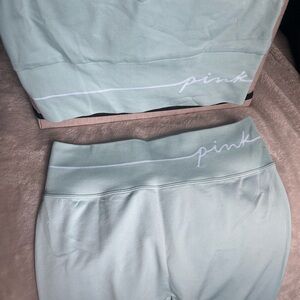 Victoria’s Secret PINK - Classic Seamless - Aqua Sports Bra and Leggings Set